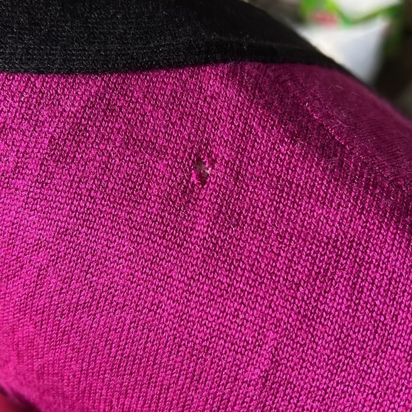 NWT Adam Lippes Long Sleeve Cardigan Sweater Pink Black Cashmere Bamboo Womens S - Picture 5 of 9